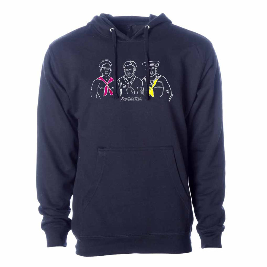 Navy Seamen Provincetown Hooded Sweatshirt by Andrew Sedgwick Guth