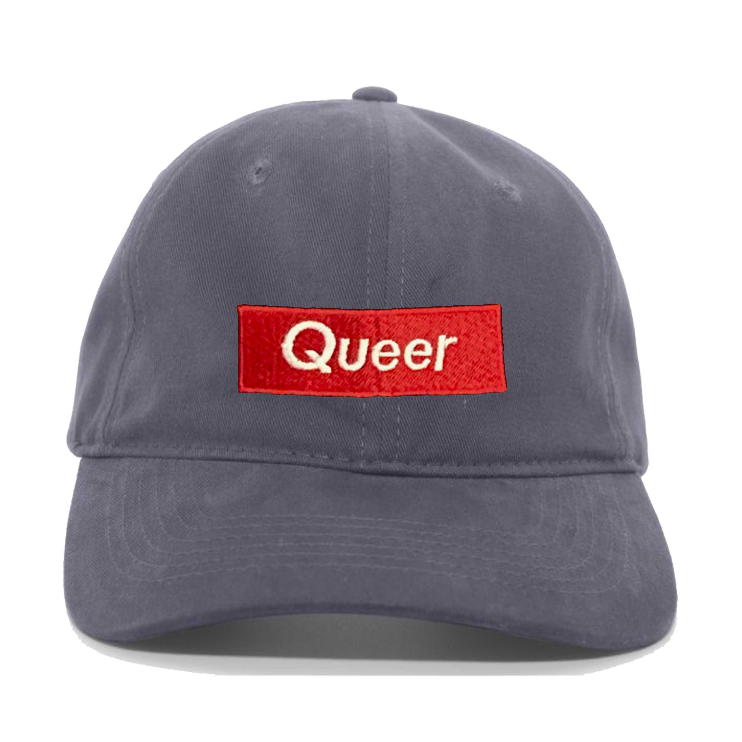 Queer Dad Twill Adjustable Hat charcoal