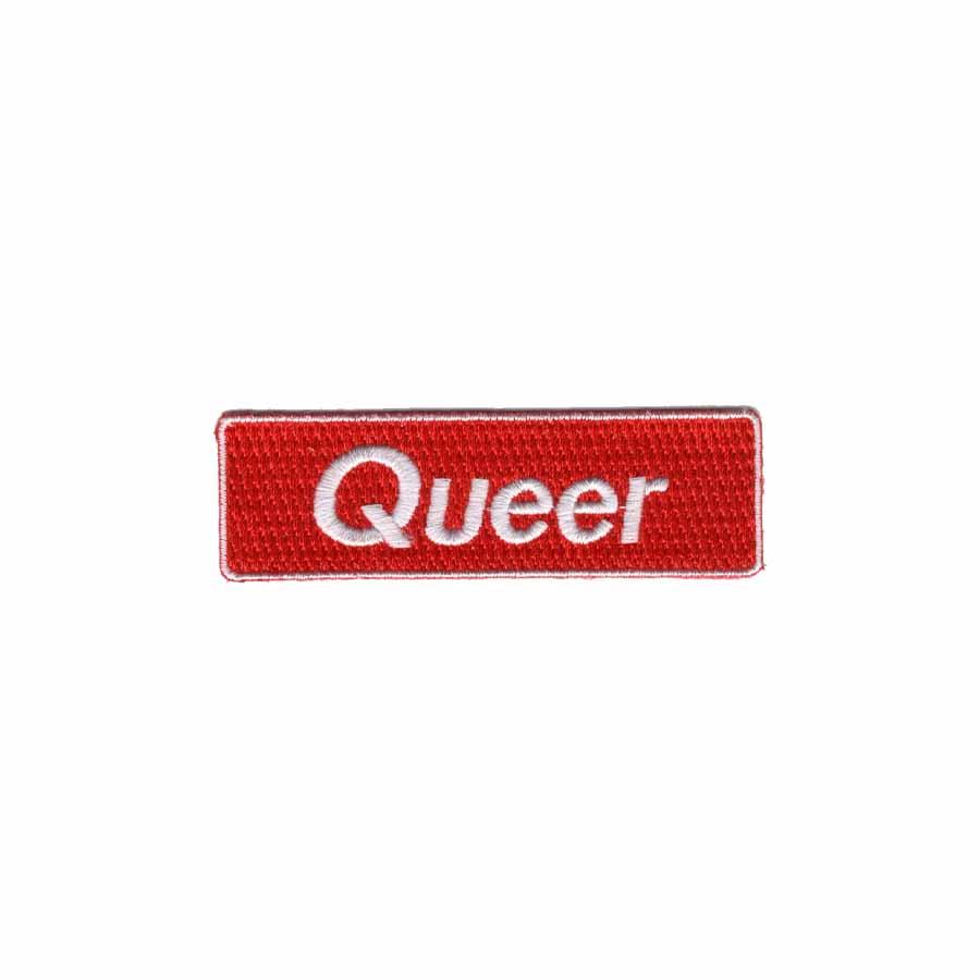 queer red rectangle patch supporting trevor project