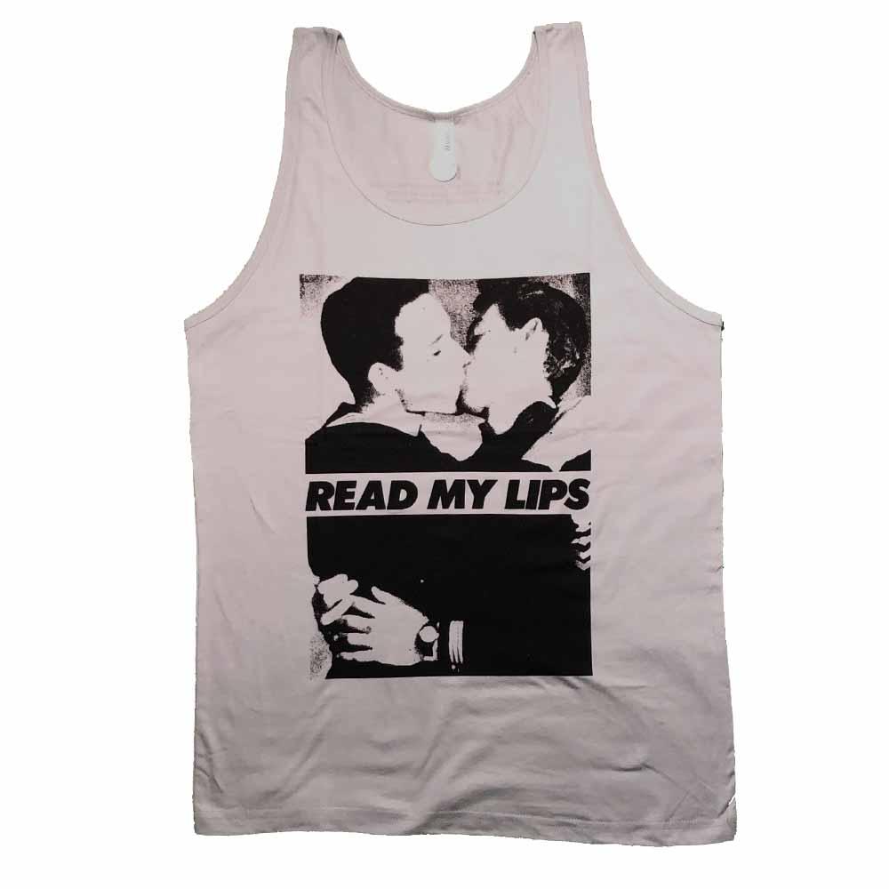 Read My Lips Men Silver Tank - Rainbow Railroad