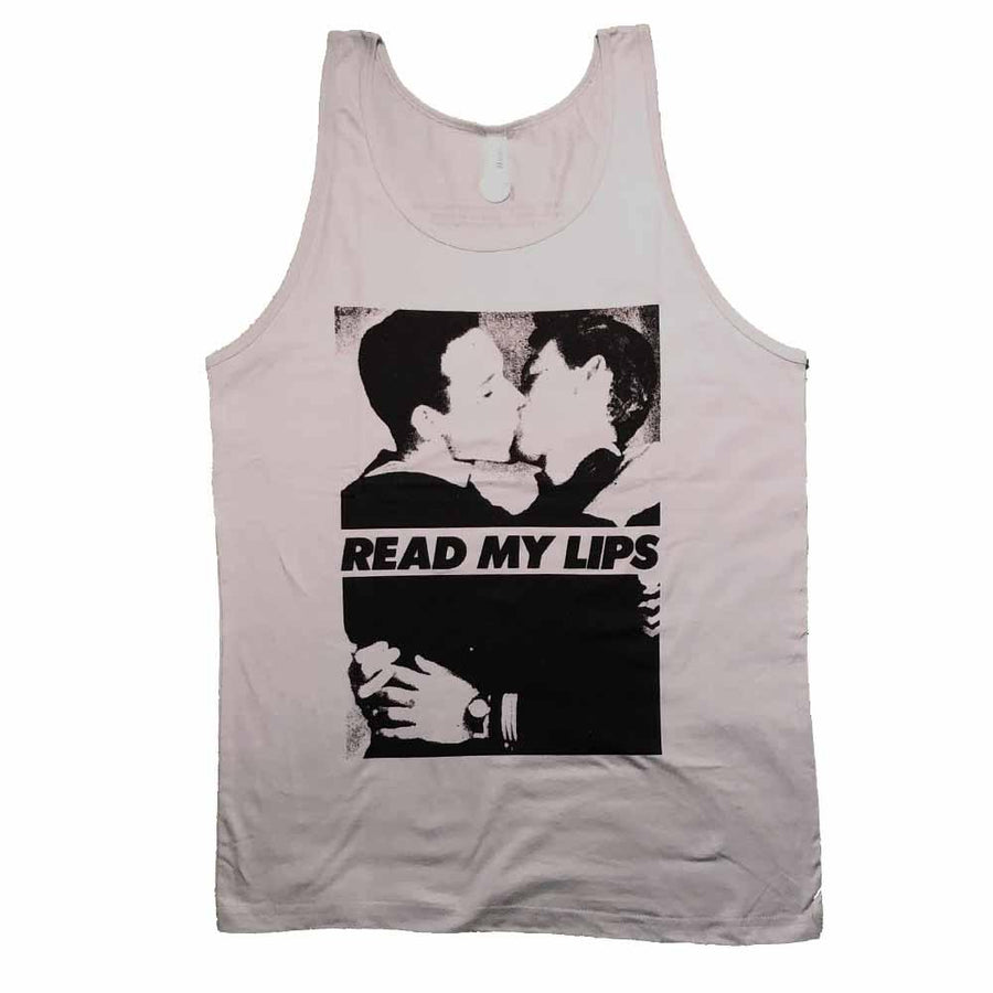 Read My Lips Men Silver Tank - Rainbow Railroad supporting Rainbow Railroad