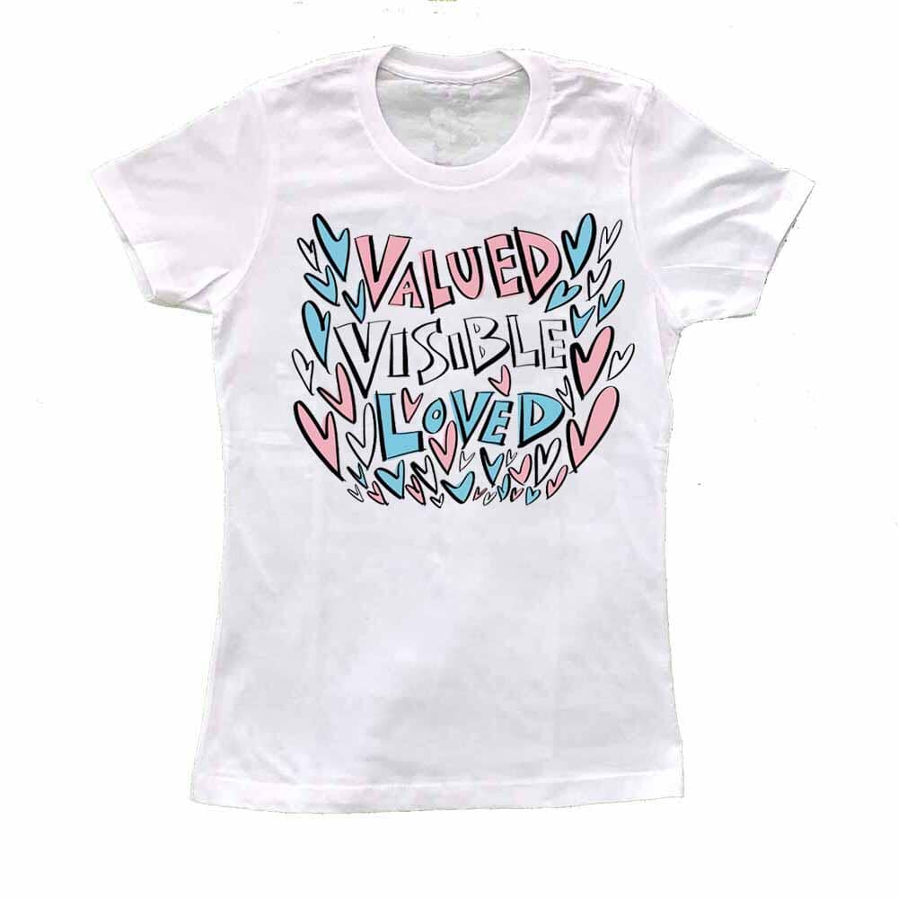alued Visible Loved Femme Fit white T-Shirt